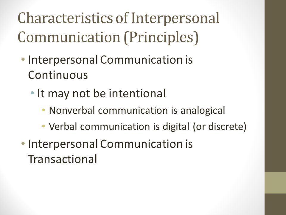 types of interpersonal communication